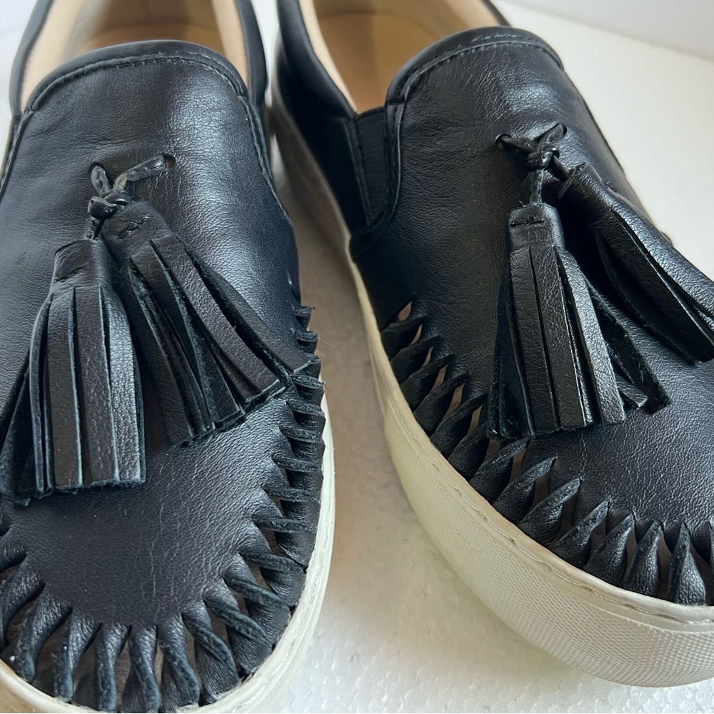 J/SLIDES Aztec Tassel Platform Leather Slip On Sneaker - Shoe Size 7.5